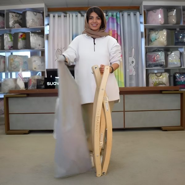 گهواره ننو سنتی بانوج نوزاد هشت طناب آنتی رفلاکس چوب پلای وود /برند ...